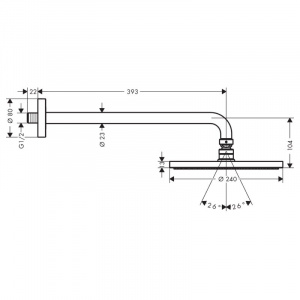 Верхній душ з тримачем Hansgrohe Raindance Powderrain S 240 1jet 27607000