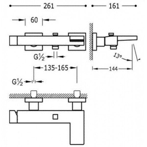 Змішувач Tres slim 20217001bl білий для ванни