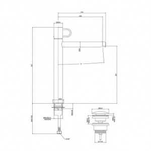 Змішувач для раковини високий Paffoni Joker, з донним клапаном Clic-Clac JK081KNO