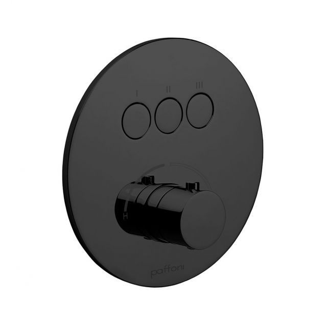 Смеситель для ванны/душа на 3 потребителя Paffoni Compact Box, цвет черный CPM019NO