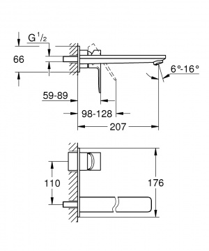 Lineare Змішувач для раковини на два отвори L-Size (23444GL1)