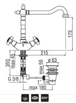 Nobili Ritz RI49117/1BR змішувач для раковини
