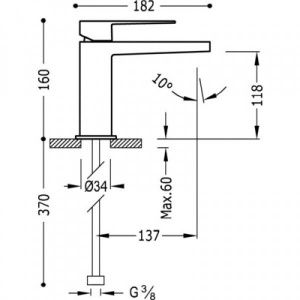 Змішувач для раковини Tres Slim 20210301bld білий хром