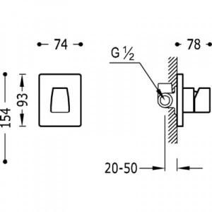 Змішувач Tres slim 20217702 хром для душу.