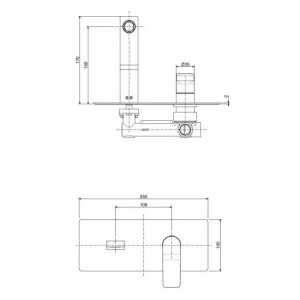Змішувач для раковини настінний Paffoni Tilt, вилив 150 мм. TI104NO