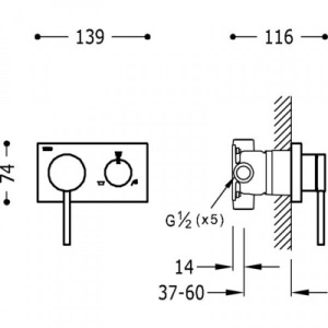 Душова система Tres espasio 21027399 хром для душу ванни