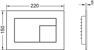 Кнопка змиву TECEvelvet 9240734 сірий Grigio Efeso матова