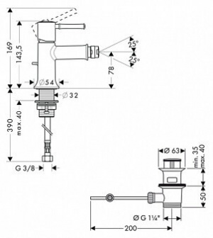 Змішувач для біде Hansgrohe Talis Classic 14120000