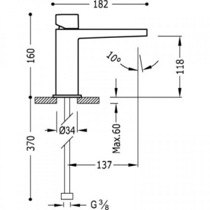 Змішувач для раковини Tres Slim 20210302 хром
