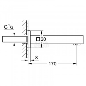 Eurocube Вилив для ванни 170 мм (13303000)