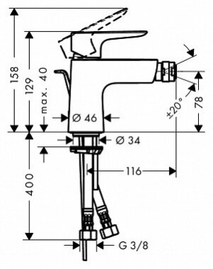 Змішувач для біде Hansgrohe Talis E 71720000