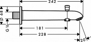 Вилив Hansgrohe e 228 13424000 для ванни з душем