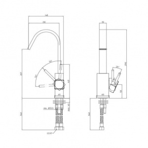 Змішувач для раковини Paffoni Level високий, без донного клапана LEA878CR