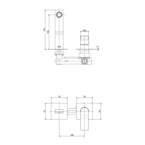 Змішувач для раковини настінний Paffoni Tilt, вилив 150 мм TI104ST70