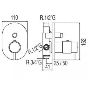 Змішувач Tres Tresmostatic 190552 хром для душу.