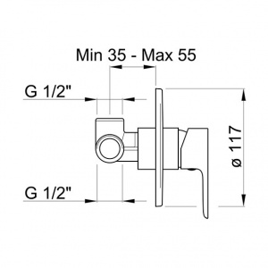 Змішувач прихованого монтажу Ponsi btestcdo01