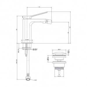 Змішувач для біде Paffoni Tilt, з донним клапаном Clic-Clac, TI131KCR