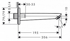 Вилив Hansgrohe Logis 71410000 для ванни