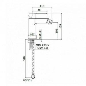 Змішувач для біде Paffoni West, без донного клапана, WS131CR
