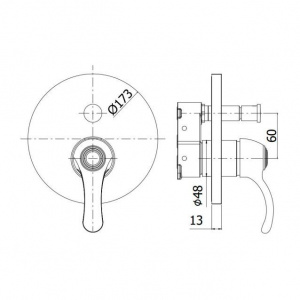 Змішувач для душу Paffoni Giorgia без вбудовуваної частини, колір хром GIBOX015CR