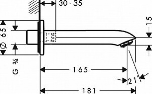 Вилив Hansgrohe Metris 31494000 для ванни