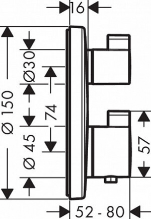 Змішувач Hansgrohe ecostat s 15758000 для ванни з душем