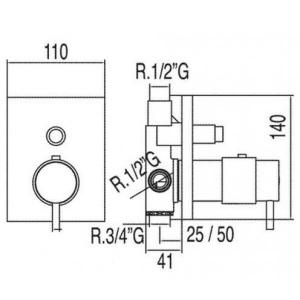 Змішувач Tres Tresmostatic 190652 хром для душу.