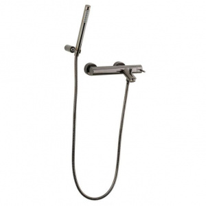 Змішувач для ванни Paffoni Light з регульованим душовим гарнітуром, колір {чорний, нікель} LIG023NKN