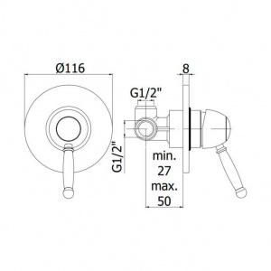 Змішувач для душу Paffoni Giorgia, колір хром GI010CR