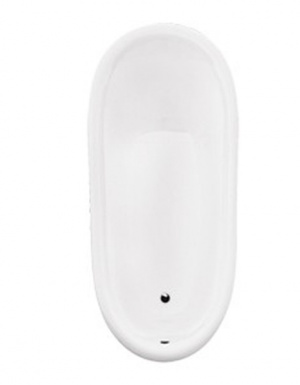 Ванна акрилова OTYLIA ретро 170х77 чорна зовні біла всередині з ногами бронза