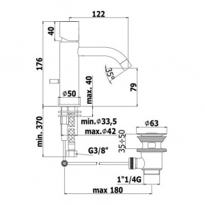 Змішувач для раковини Paffoni Light, з донним клапаном LIGX075CR