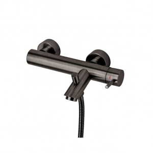 Змішувач для ванни Paffoni Light з регульованим душовим гарнітуром, колір {чорний, нікель} LIG023NKNSP