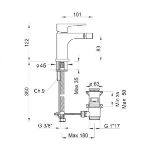 Змішувач для біде Ponsi btcarcbi01