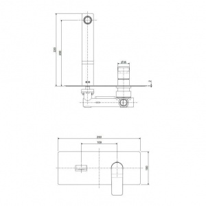 Змішувач для раковини настінний Paffoni Tilt, вилив 200 мм. TI105CR