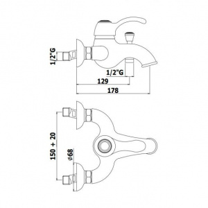 Змішувач для ванни Paffoni Flavia, колір бронза FA022BR