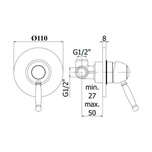 Змішувач для душу Paffoni Giorgia, колір хром GI011CR