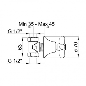 Змішувач для раковини вентиль Ponsi btviacdo44