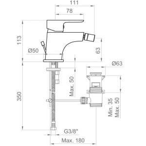 Змішувач для біде Ecostyle Ponsi BTESTCBI01