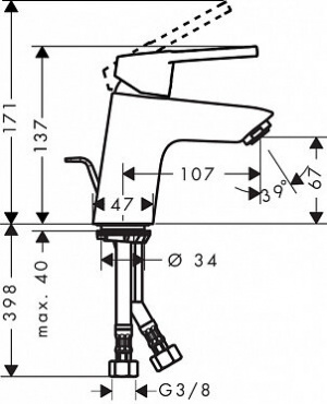 Змішувач для раковини Hansgrohe Logis Loop 71150000