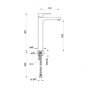 Змішувач для раковини високий Ponsi btcarcla02
