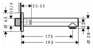 Вилив Hansgrohe Talis S 72410000 для ванни