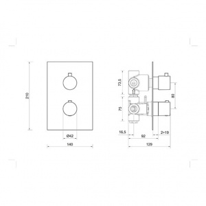 Змішувач прихованого монтажу термостатичний Ponsi bttrmcin01