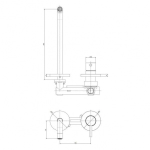 Змішувач для раковини настінний Paffoni Light, вилив 248 мм. LIG106BO70