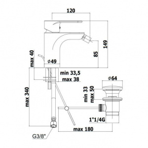 Змішувач для біде Paffoni Green з донним клапаном, колір хром GR135CR