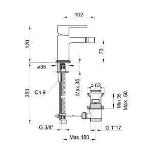 Змішувач для біде Ponsi btmcrcbi01