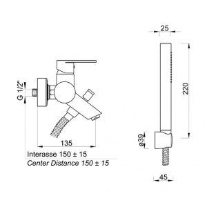 Змішувач Ponsi btvercva01