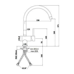 Змішувач для кухні з поворотним виливом Paffoni Light LIG280ROSE