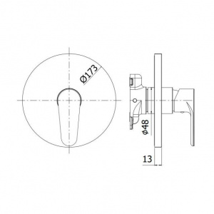 Змішувач для душу Paffoni Green без вбудовуваної частини, колір хром GRBOX010CR