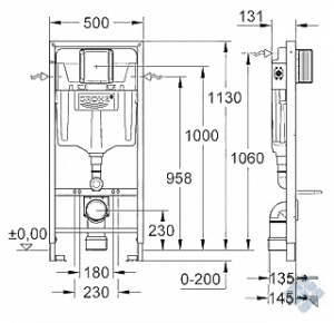 Rapid SL інсталяція для унітазу, монтажна висота 1.13 м (38528001)