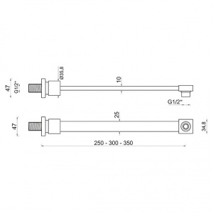 Кронштейн верхнього душу Ponsi BNBRACBR26